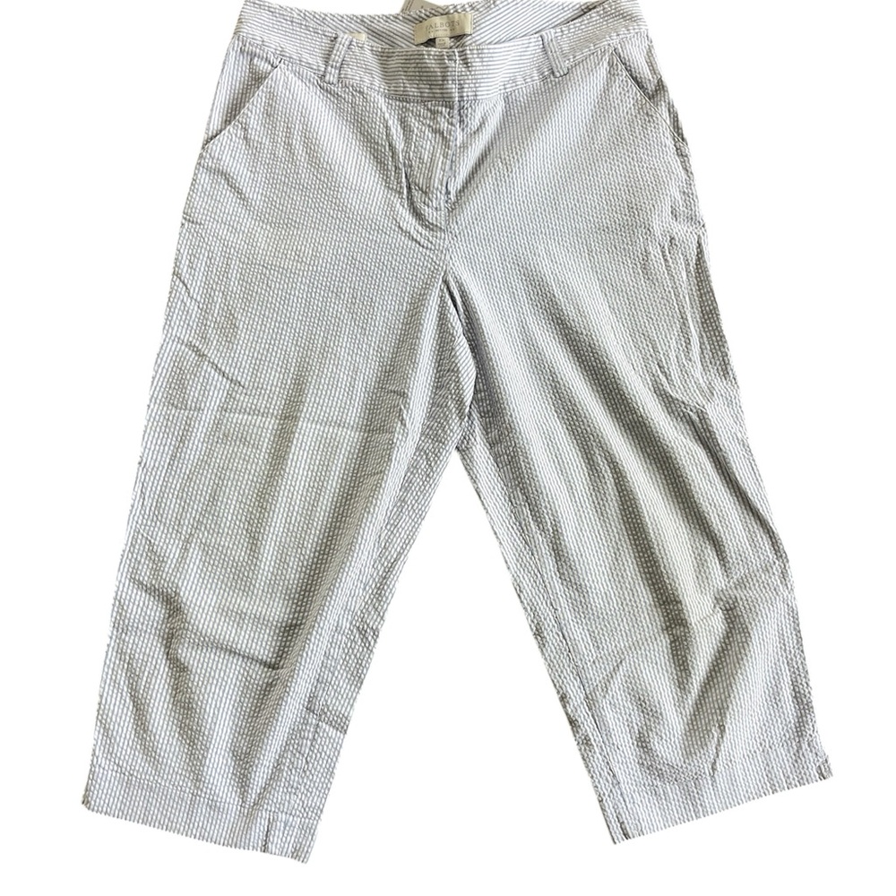 Talbots Light Blue Seersucker Chino Cropped  Pants | size 10P